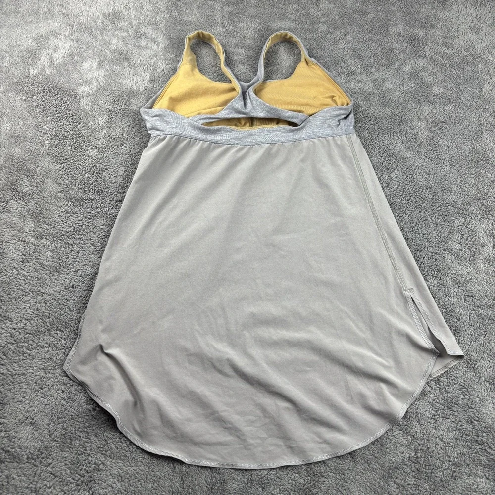 Lululemon Old Style Razorback Tank Top‎ Womens 4 Gray Yellow